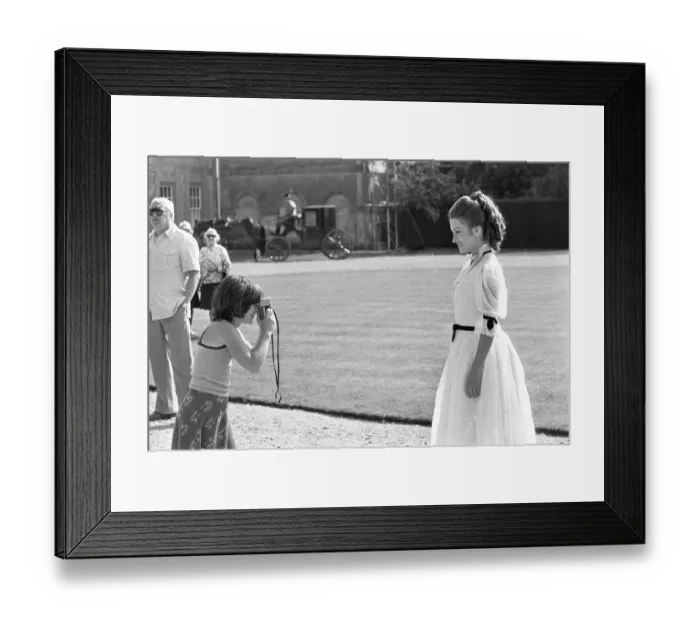 Framed Print : Jane Seymour poses for a photograph at Stratfield Saye House during a break in filming