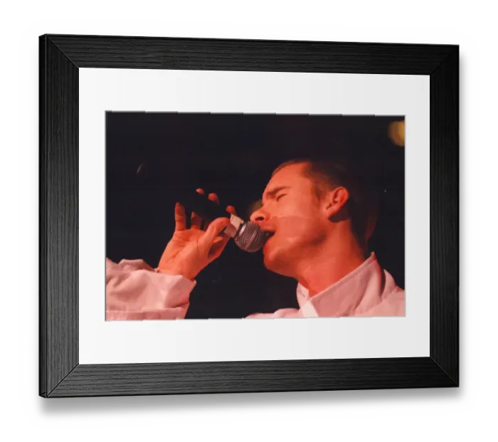 Framed Print : Tony Mortimer of pop group East 17 in concert at the Whitley Bay Ice Rink, June 27, 1995