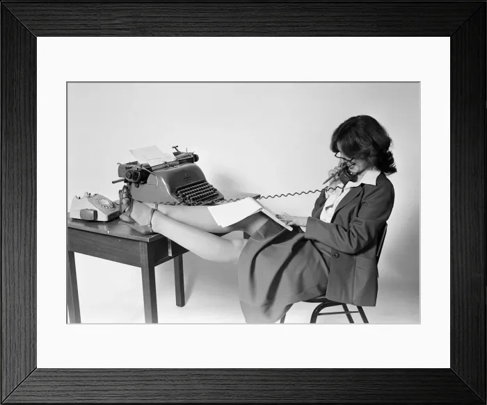 Framed Print : Office Secretary, Studio Pix, 27th January 1978 Framed Print : Office Secretary, Studio Pix, 27th January 1978