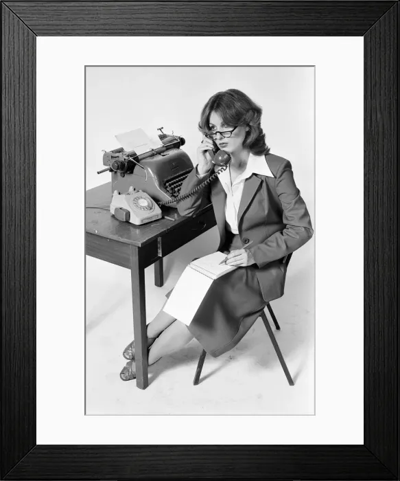 Framed Print : Office Secretary, Studio Pix, 27th January 1978
