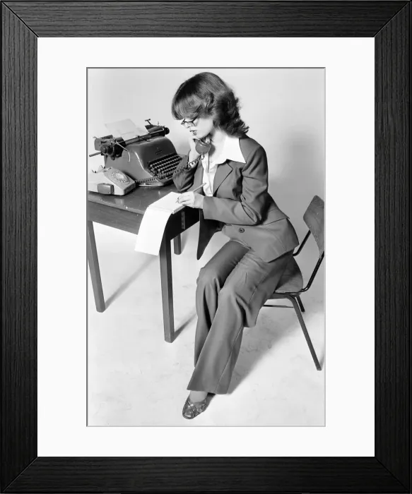 Framed Print : Office Secretary, Studio Pix, 27th January 1978 Framed Print : Office Secretary, Studio Pix, 27th January 1978
