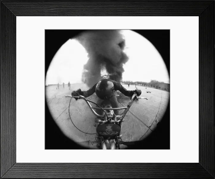 Framed Print : Bombardier Derek Shipley of the Royal Artillery Motorcycle Display Team seen here Framed Print : Bombardier Derek Shipley of the Royal Artillery Motorcycle Display Team seen here