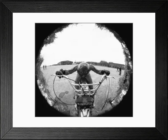 Framed Print : Bombardier Derek Shipley of the Royal Artillery Motorcycle Display Team seen here