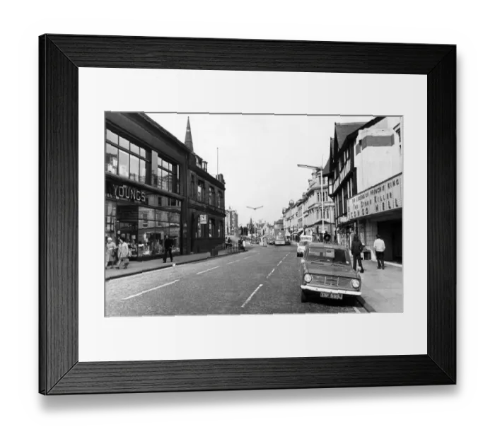 Framed Print : A street view of Falkirk, a town in the Central Lowlands of Scotland. 9th June 1974