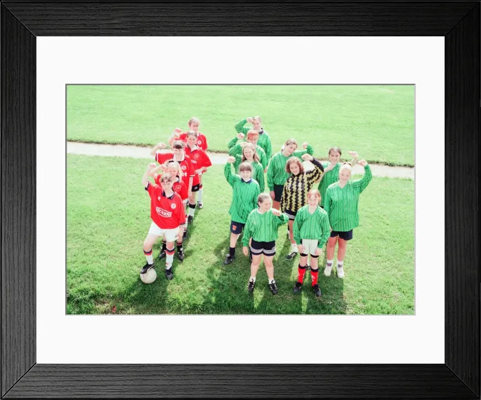 Framed Print : Newlands School, Middlesbrough, 7th June1996. Pictured, Newlands School Girls Football Framed Print : Newlands School, Middlesbrough, 7th June1996. Pictured, Newlands School Girls Football