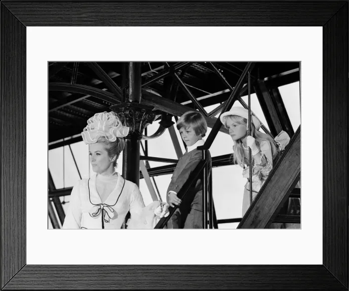 Framed Print : Sally Ann Howes with Adrian Hall and Heather Ripley filming a scene for Chitty Chitty Framed Print : Sally Ann Howes with Adrian Hall and Heather Ripley filming a scene for Chitty Chitty