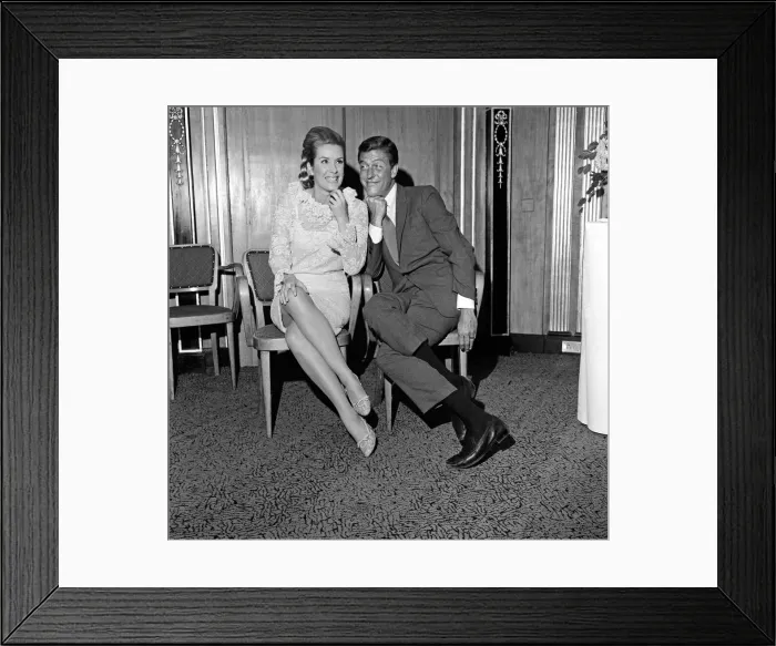 Framed Print : Dick Van Dyke and Sally Ann Howes at The Dorchester Hotel