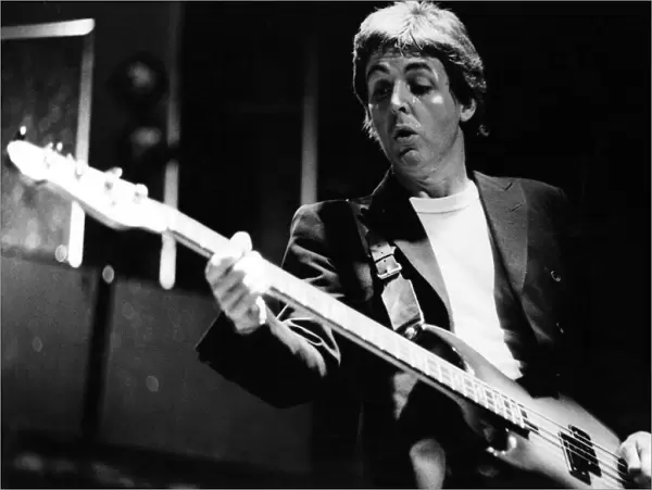 Paul McCartney with his band Wings performing at the Royal Court Theatre, Liverpool