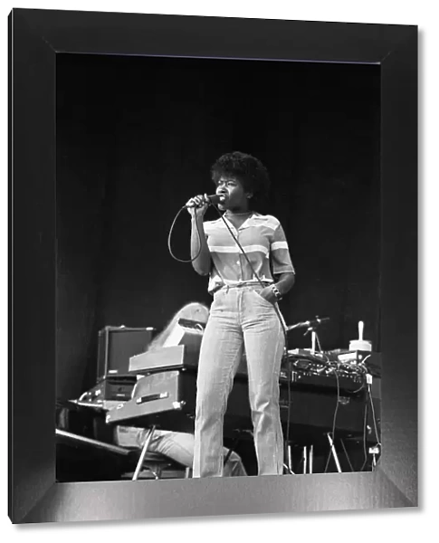 Joan Armatrading seen here performing on stage at The Picnic concert at Blackbushe