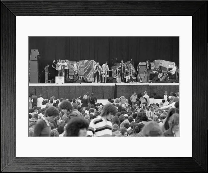 Framed Print : Graham Parker and The Rumour seen here performing on stage at The Picnic pop concert Framed Print : Graham Parker and The Rumour seen here performing on stage at The Picnic pop concert
