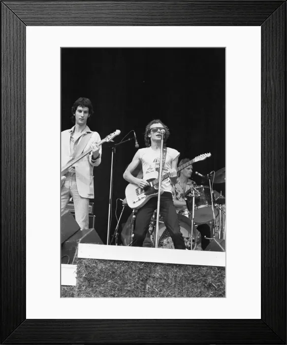 Framed Print : Graham Parker and The Rumour seen here performing on stage at The Picnic pop concert