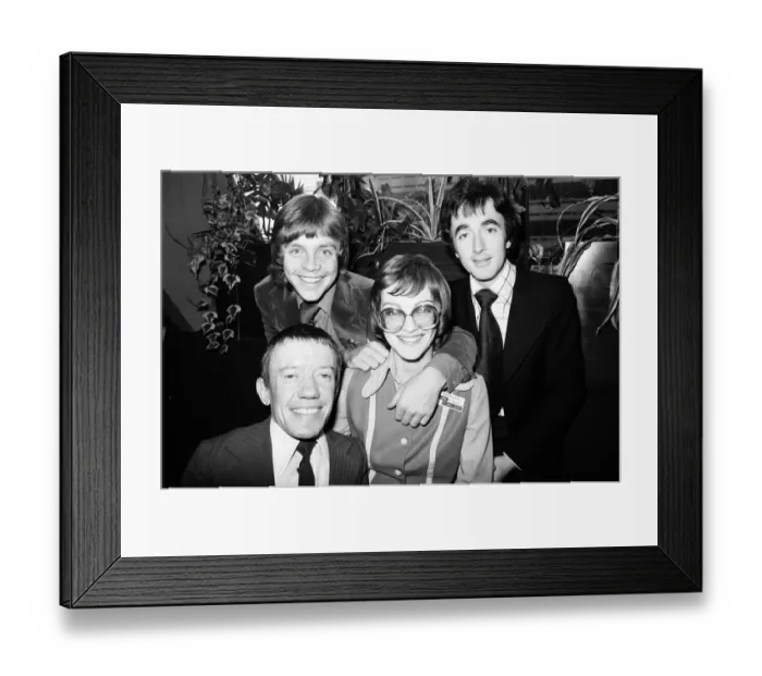 Framed Print : Stars of new film, Star Wars, attend news press conference at the Holiday Inn Hotel in Framed Print : Stars of new film, Star Wars, attend news press conference at the Holiday Inn Hotel in