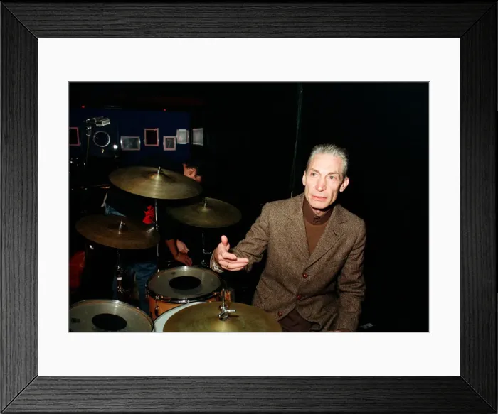Framed Print : Charlie Watts, The Rolling Stones drummer, at Ronnie Scott s Framed Print : Charlie Watts, The Rolling Stones drummer, at Ronnie Scott s