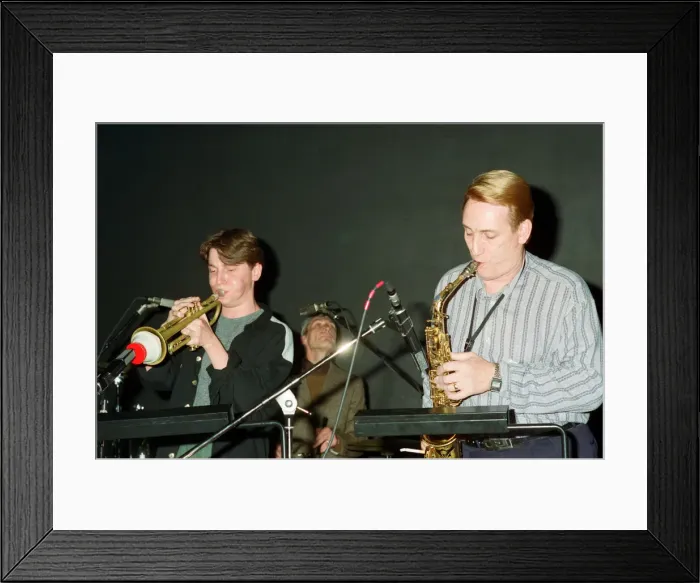 Framed Print : Charlie Watts, The Rolling Stones drummer (in background on drums), at Ronnie Scott s Framed Print : Charlie Watts, The Rolling Stones drummer (in background on drums), at Ronnie Scott s