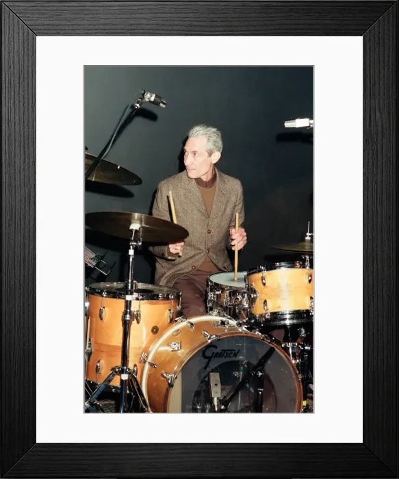 Framed Print : Charlie Watts, The Rolling Stones drummer, at Ronnie Scott s Framed Print : Charlie Watts, The Rolling Stones drummer, at Ronnie Scott s