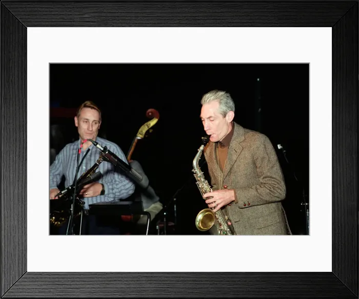 Framed Print : Charlie Watts, The Rolling Stones drummer (right), at Ronnie Scott s Framed Print : Charlie Watts, The Rolling Stones drummer (right), at Ronnie Scott s