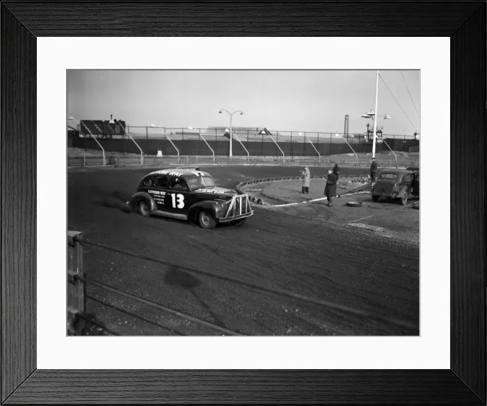 Framed Print : Stock Car Racing, practice session, New Cross Stadium, Hornshay Street, Old Kent Road Framed Print : Stock Car Racing, practice session, New Cross Stadium, Hornshay Street, Old Kent Road