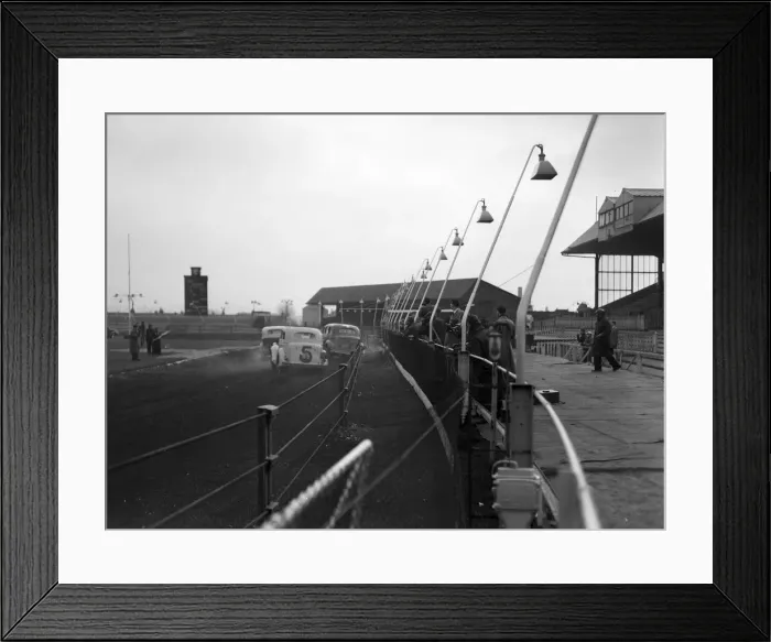 Framed Print : Stock Car Racing, practice session, New Cross Stadium, Hornshay Street, Old Kent Road Framed Print : Stock Car Racing, practice session, New Cross Stadium, Hornshay Street, Old Kent Road