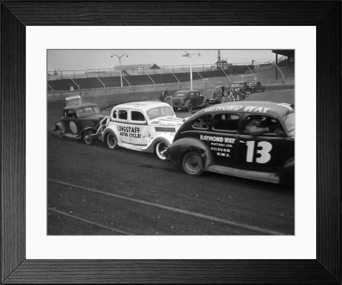 Framed Print : Stock Car Racing, practice session, New Cross Stadium, Hornshay Street, Old Kent Road Framed Print : Stock Car Racing, practice session, New Cross Stadium, Hornshay Street, Old Kent Road