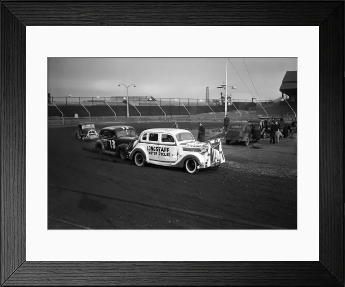 Framed Print : Stock Car Racing, practice session, New Cross Stadium, Hornshay Street, Old Kent Road Framed Print : Stock Car Racing, practice session, New Cross Stadium, Hornshay Street, Old Kent Road