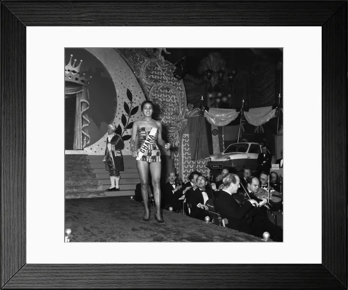Framed Print : The Miss World beauty competition, held at the Lyceum in London