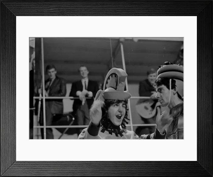 Framed Print : Paul McCartney from The Beatles rehearsing for the filming of Framed Print : Paul McCartney from The Beatles rehearsing for the filming of