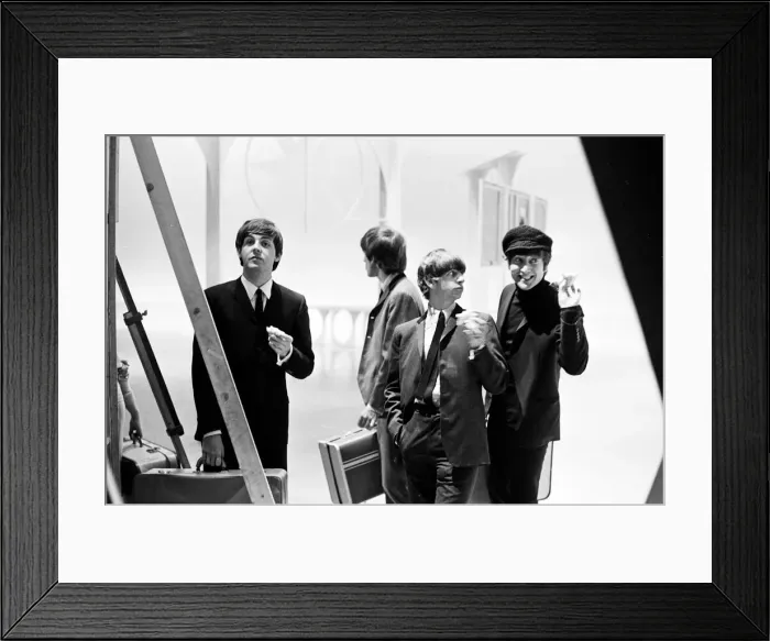 Framed Print : The Beatles, Teddington TV Studios. Break during recording of music