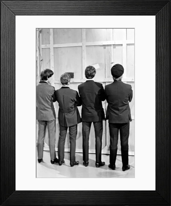 Framed Print : The Beatles, Teddington TV Studios. Break during recording of music Framed Print : The Beatles, Teddington TV Studios. Break during recording of music