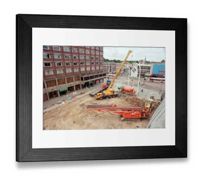 Framed Print : Work is underway on the extension to the Castlegate Shopping Centre which is being