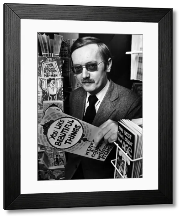 Framed Print : Brian Sandells, owner of Kard Bar in Newcastles Handyside Arcade