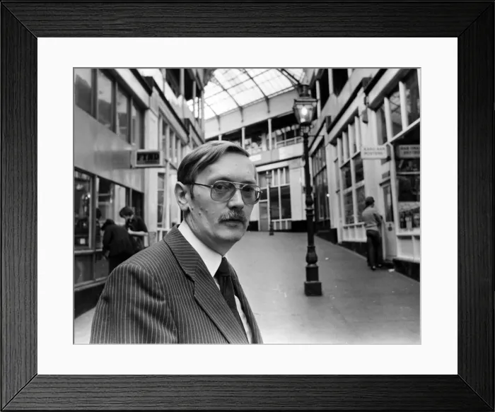 Framed Print : Brian Sandells, owner of Kard Bar in Newcastles Handyside Arcade Framed Print : Brian Sandells, owner of Kard Bar in Newcastles Handyside Arcade