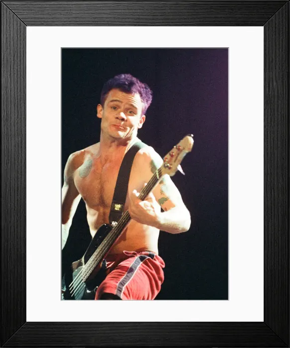 Framed Print : Red Hot Chili Peppers headline Reading Festival. Flea. 29th August 1994