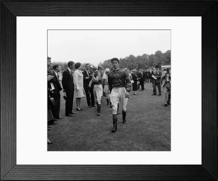 Framed Print : Racing at Windsor race course. Lester Piggott rides again after a two month suspension