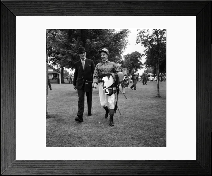 Framed Print : Racing at Windsor race course. Lester Piggott rides again after a two month suspension