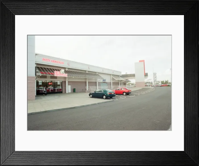 Framed Print : Teesside Retail Park and Leisure Centre, split between the unity authorities of