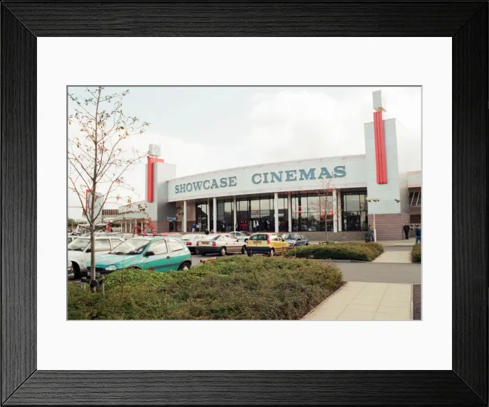 Framed Print : Teesside Retail Park and Leisure Centre, split between the unity authorities of