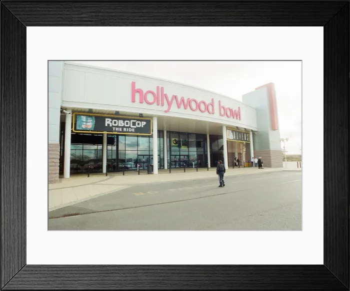 Framed Print : Teesside Retail Park and Leisure Centre, split between the unity authorities of
