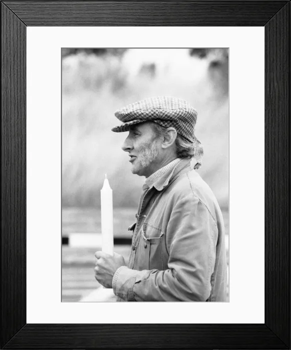 Framed Print : Spike Milligan on location filming the Nuns Olympics for his new tv series
