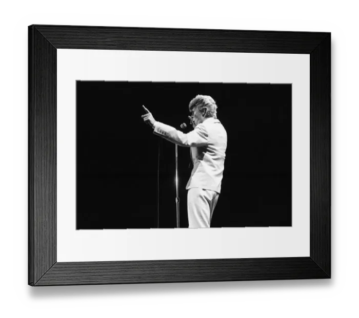 Framed Print : David Bowie performing at the NEC, Birmingham. Serious Moonlight Tour. 5th June 1983