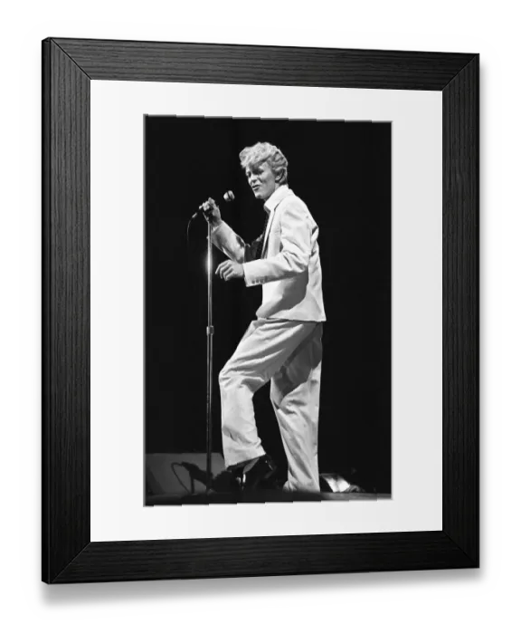 Framed Print : David Bowie performing at the NEC, Birmingham. Serious Moonlight Tour. 5th June 1983 Framed Print : David Bowie performing at the NEC, Birmingham. Serious Moonlight Tour. 5th June 1983