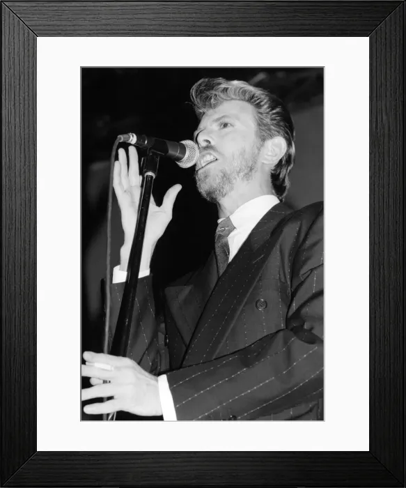 Framed Print : David Bowie performing at the Newport Centre. 1st July 1989