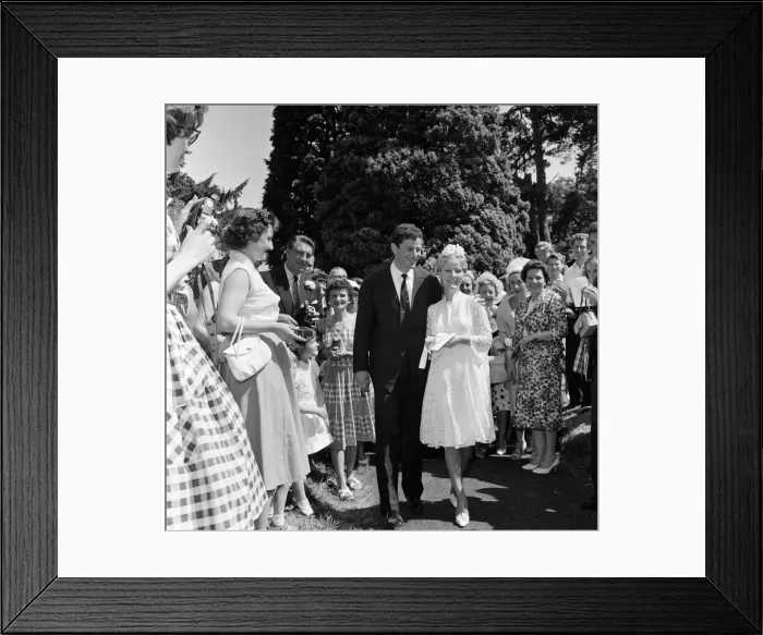 Framed Print : Petula Clark marries Claude Wolff st St Peters Church in Lodsworth, Sussex Framed Print : Petula Clark marries Claude Wolff st St Peters Church in Lodsworth, Sussex