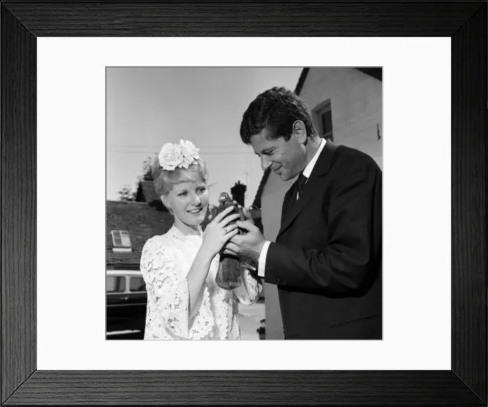 Framed Print : Petula Clark marries Claude Wolff st St Peters Church in Lodsworth, Sussex Framed Print : Petula Clark marries Claude Wolff st St Peters Church in Lodsworth, Sussex