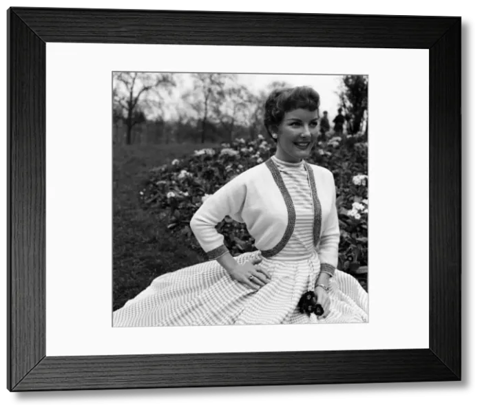 Framed Print : Petula Clark modelling a white bolero. 1st June 1955