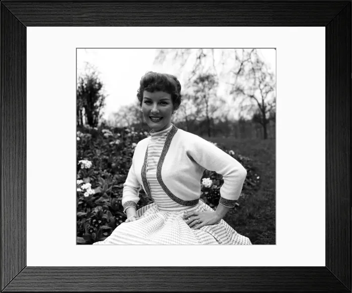 Framed Print : Petula Clark modelling a white bolero. 1st June 1955