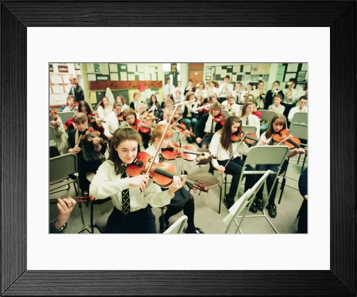 Framed Print : Music Students at Egglescliffe School, Eaglescliffe, Stockton-on-Tees, 13th May 1994 Framed Print : Music Students at Egglescliffe School, Eaglescliffe, Stockton-on-Tees, 13th May 1994