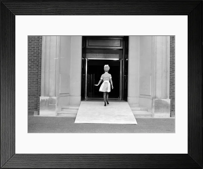 Framed Print : Barbara Windsor on the film set of Carry On Doctor. This scene was filmed Framed Print : Barbara Windsor on the film set of Carry On Doctor. This scene was filmed