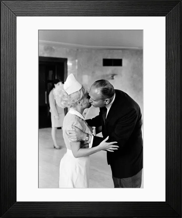 Framed Print : Barbara Windsor with Gerald Thomas (director) on the film set of Carry On Doctor Framed Print : Barbara Windsor with Gerald Thomas (director) on the film set of Carry On Doctor