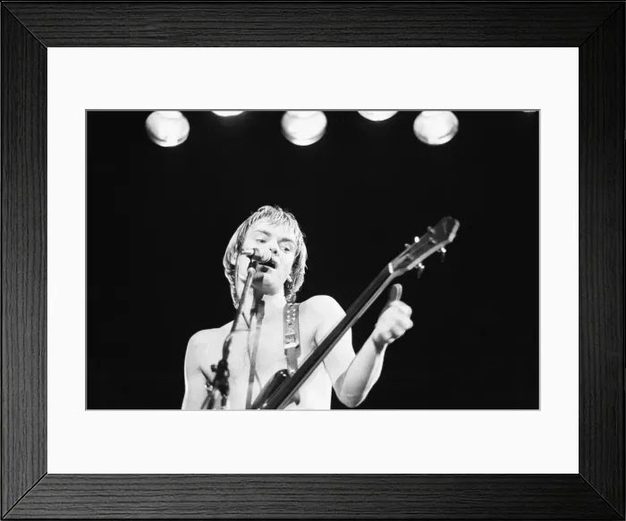 Framed Print : Sting lead singer with The Police, seen here performing on the first night of the 1979