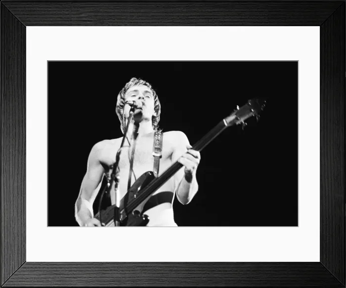 Framed Print : Sting lead singer with The Police, seen here performing on the first night of the 1979